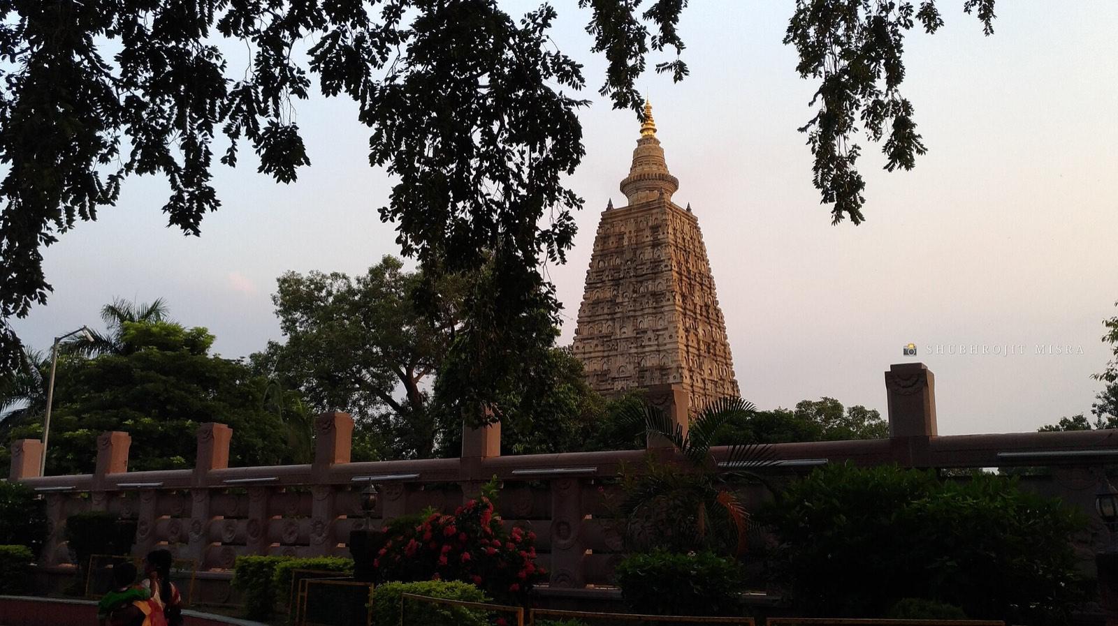 The Mahabodhi Temple at Bodh Gaya.